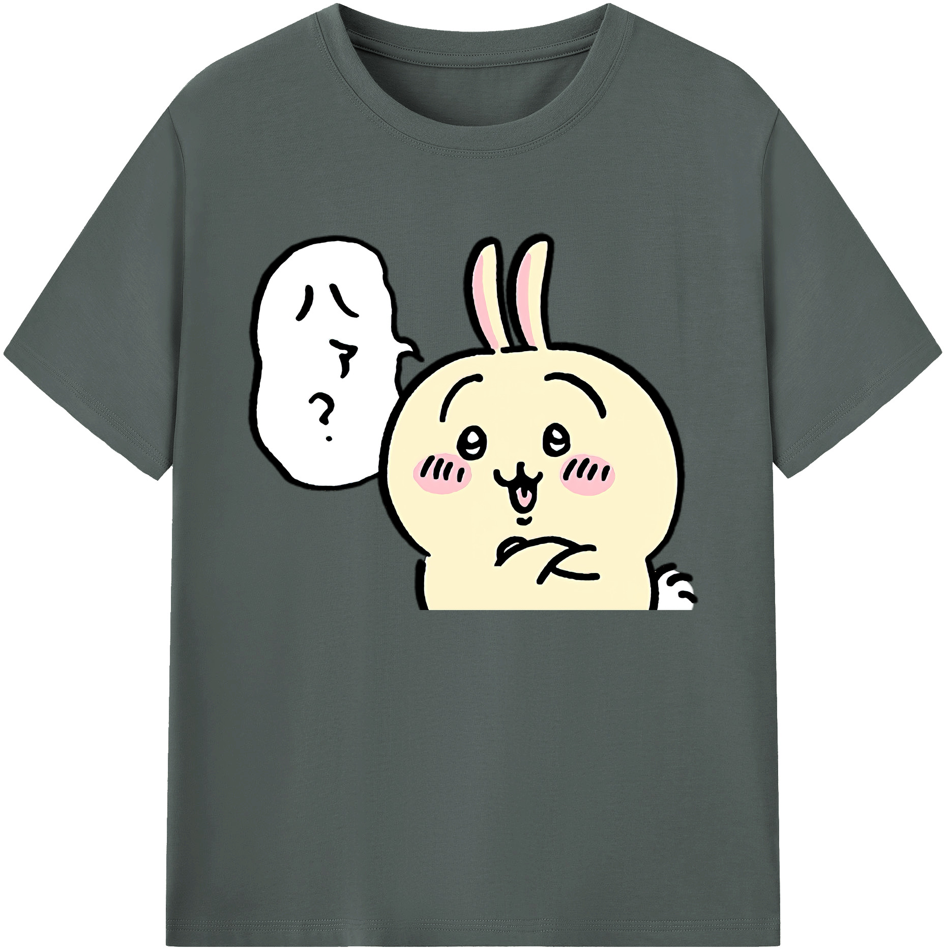 （画像用） ちいかわ うさぎ Chii-kawa usagi 綿100％ メンズ半袖Tシャツ｜肌触りやわらか＆通気性